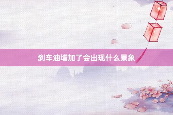 刹车油增加了会出现什么景象